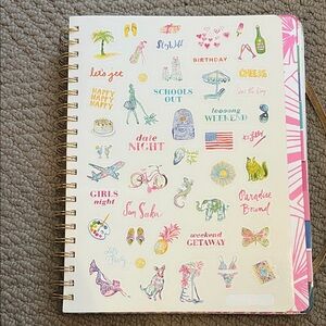 Sticker Sheet Spiral Notebook - Tropical Pastel Icons